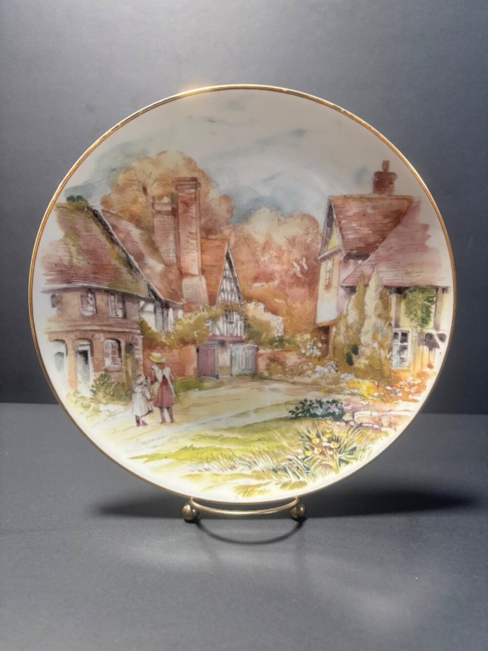 Heritage Regency English Bone China Country Side Decorative Plate Vintage 80s